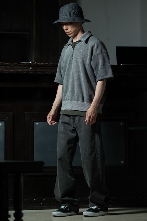 Charcoal Layer — T.T Lot.621 Half Zip S/S Sweat Shirts × YOUTH OF THE WATER Denim Pants Charcoal