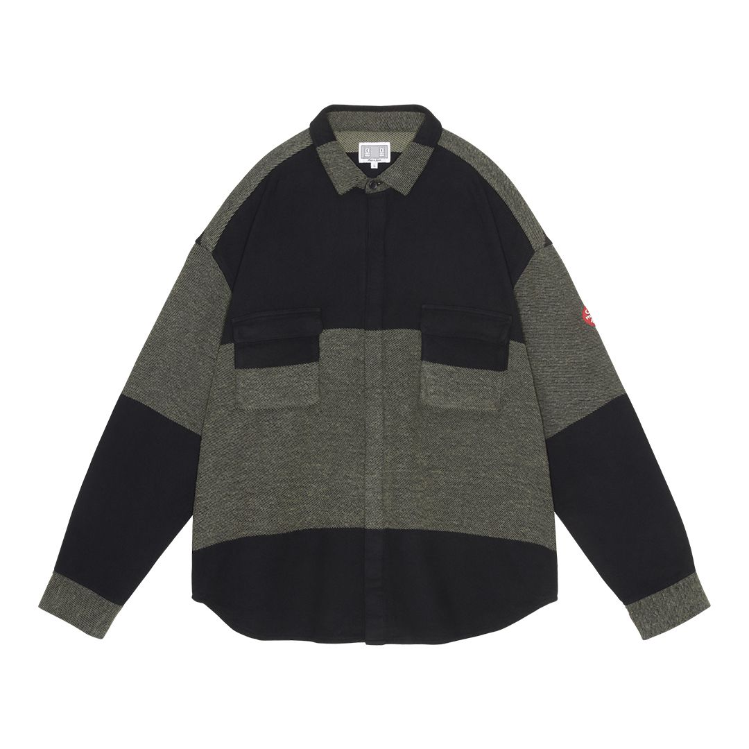 Stripe Flannel Big Shirt Khaki