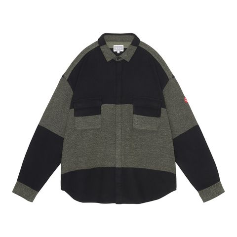 Stripe Flannel Big Shirt Khaki