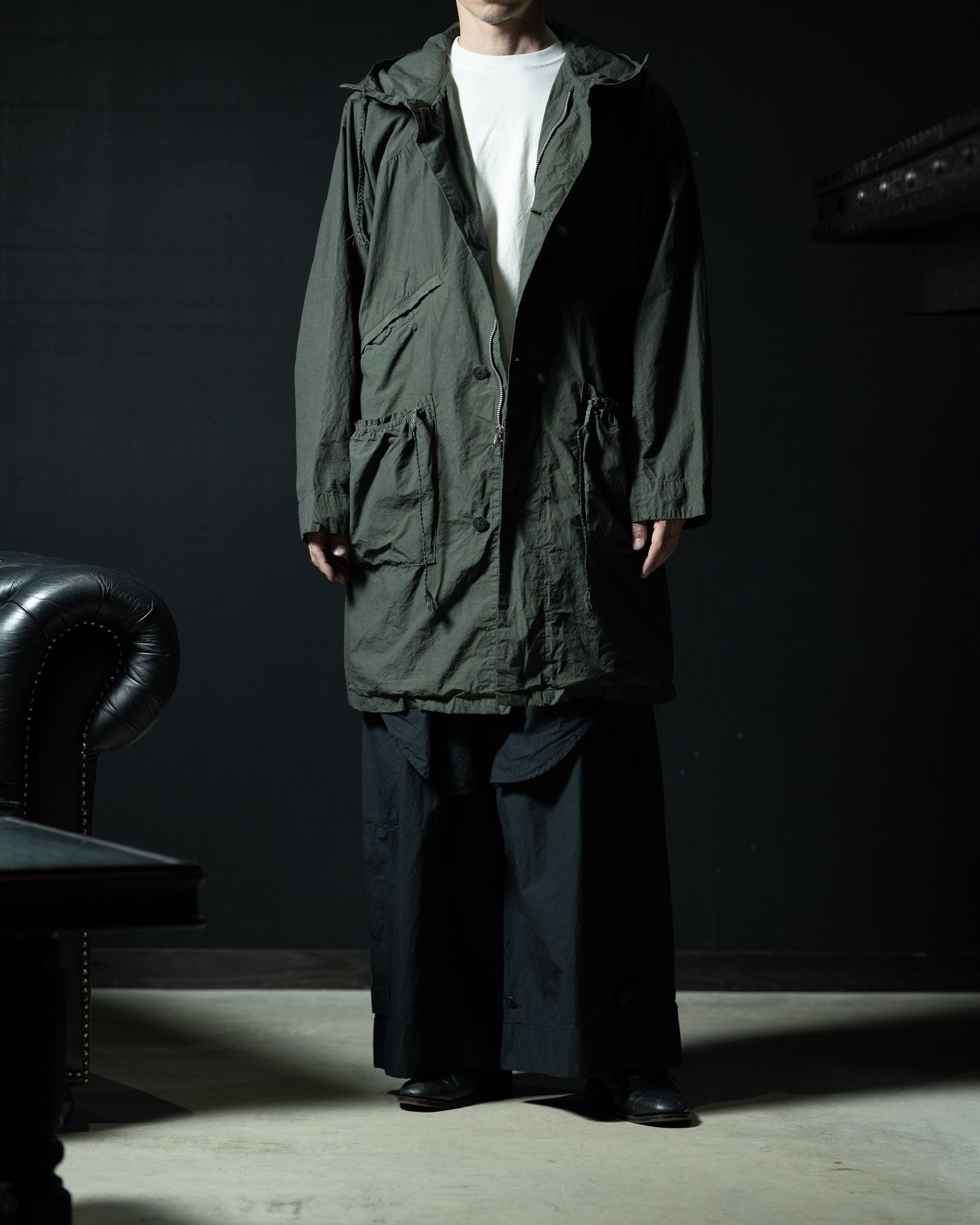 Fabric Forming Field Coat Green Gray