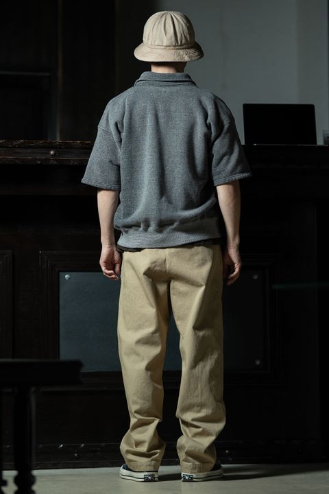 Natural Dye Stack — T.T Lot.621 Half Zip S/S Sweat Shirts × C.E Cotton Casual Two Tuck Pants