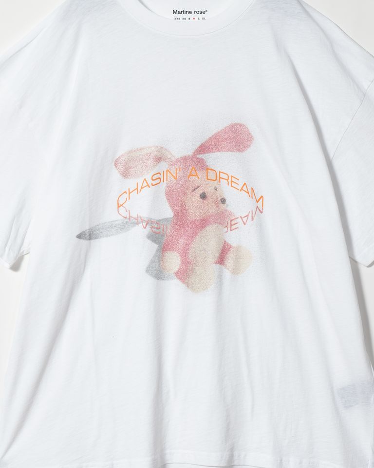 100%コットン、ビッグTシャツ、前見頃にグラフィックプリント