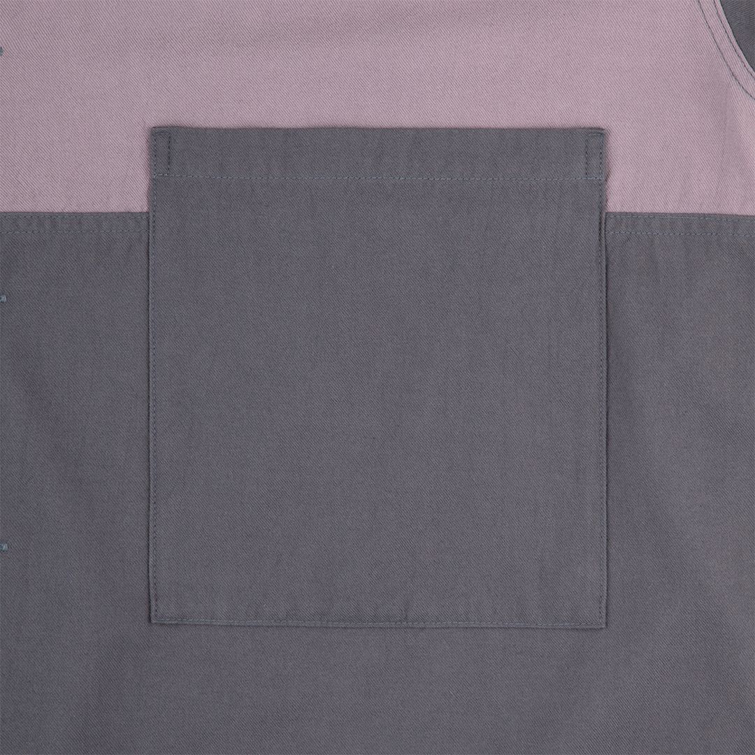 Coloured Cotton Twill Open Shirt Charcoal