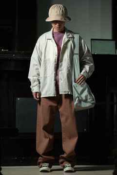 Kakishibu Layer — C.E Coloured Cotton Twill Open Shirt Grey × YOUTH OF THE WATER 柿渋染デニム