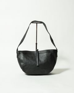 Lot.018 Newsboy Bag Horse Leather Small Black - TAIGA TAKAHASHI