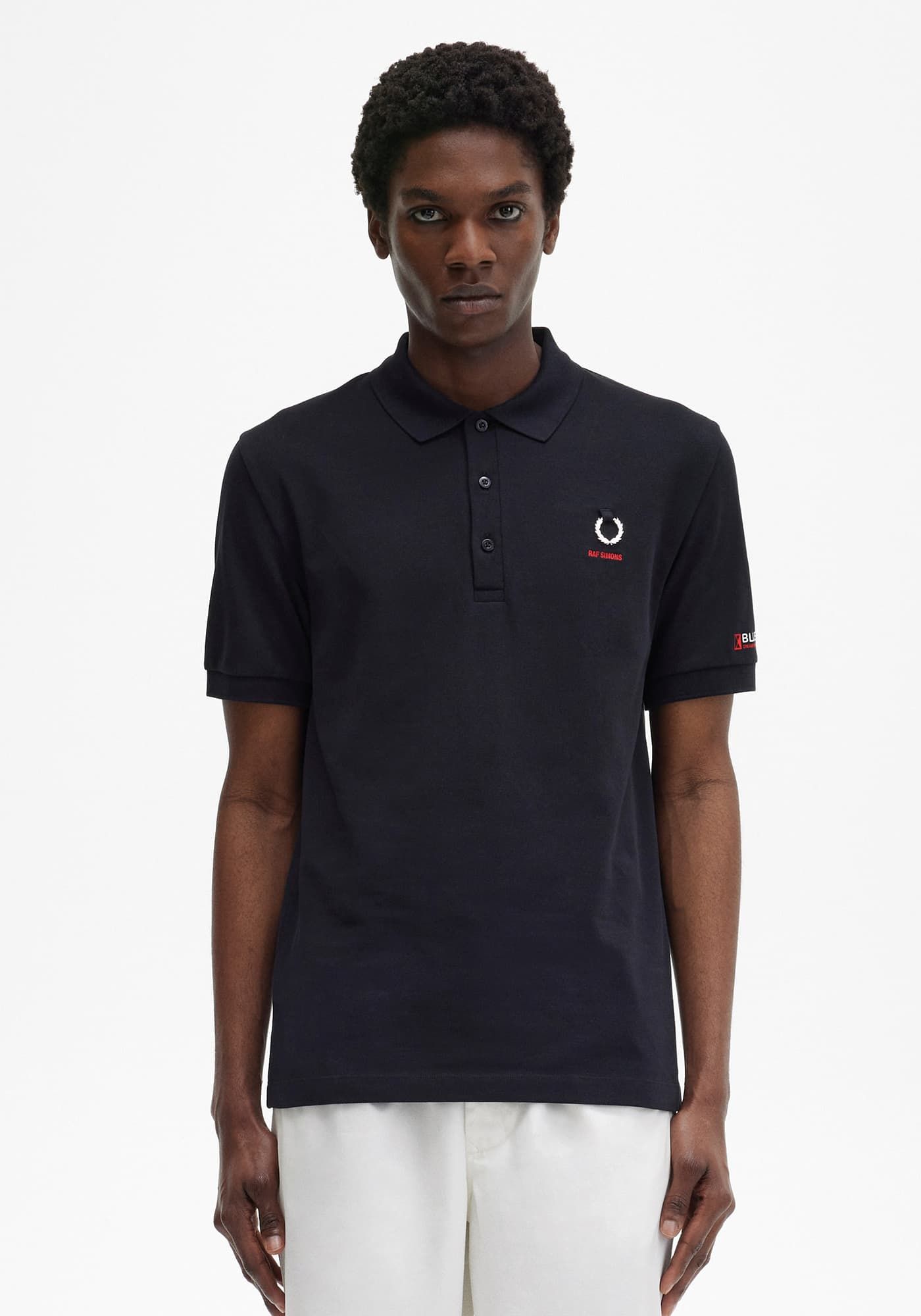RAF SIMONS×FRED PERRY - Printed Sleeve Polo Shirt | ALTERFATE