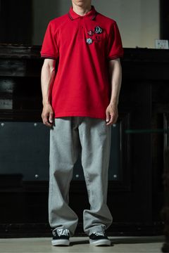 コーデュロイ × 鹿の子ポロ、テクスチャーミックス