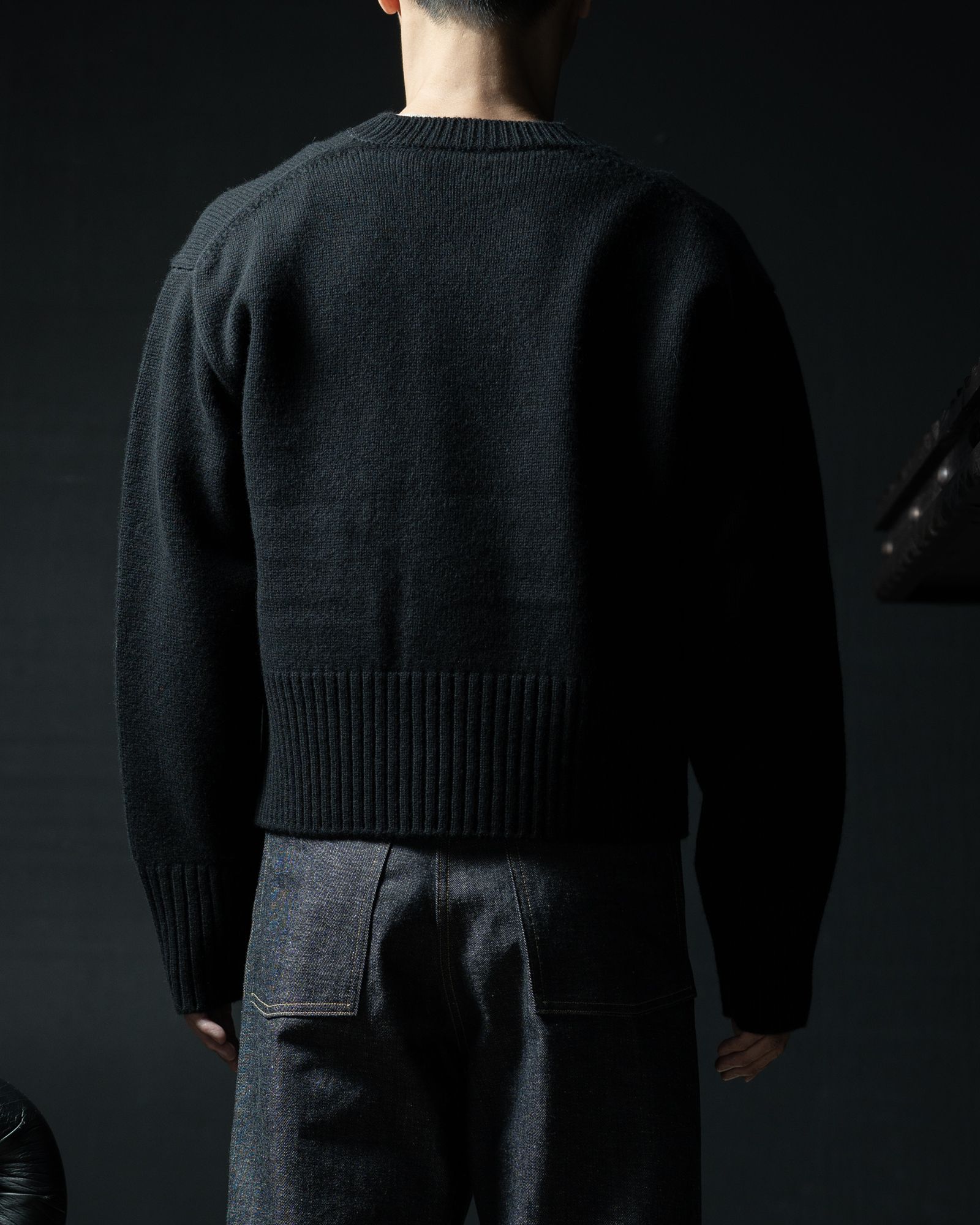 LOT.506 DB CARDIGAN CASHMERE WOOL BLACK - TAIGA TAKAHASHI