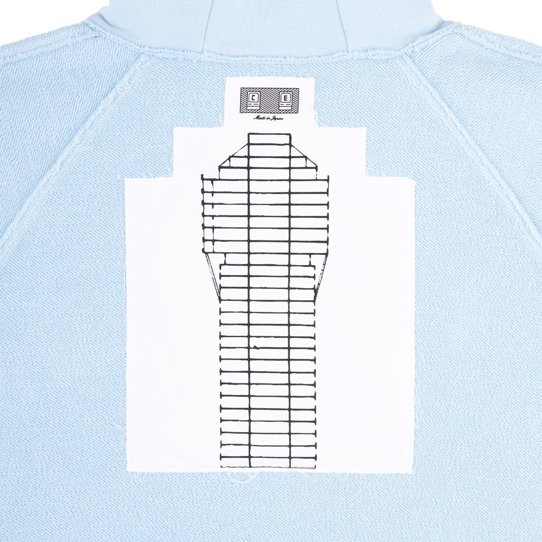 Solid Big Heavy Zip Hoody Blue