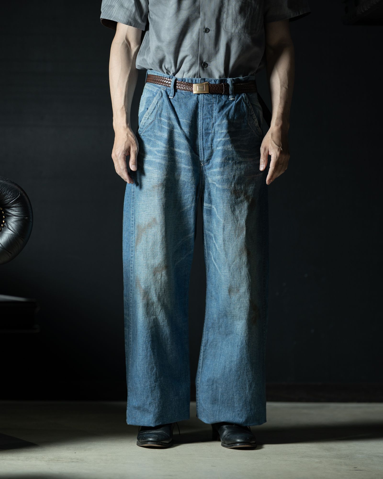 Lot.717 Damaged Painter Pants With Buckle - TAIGA TAKAHASHI