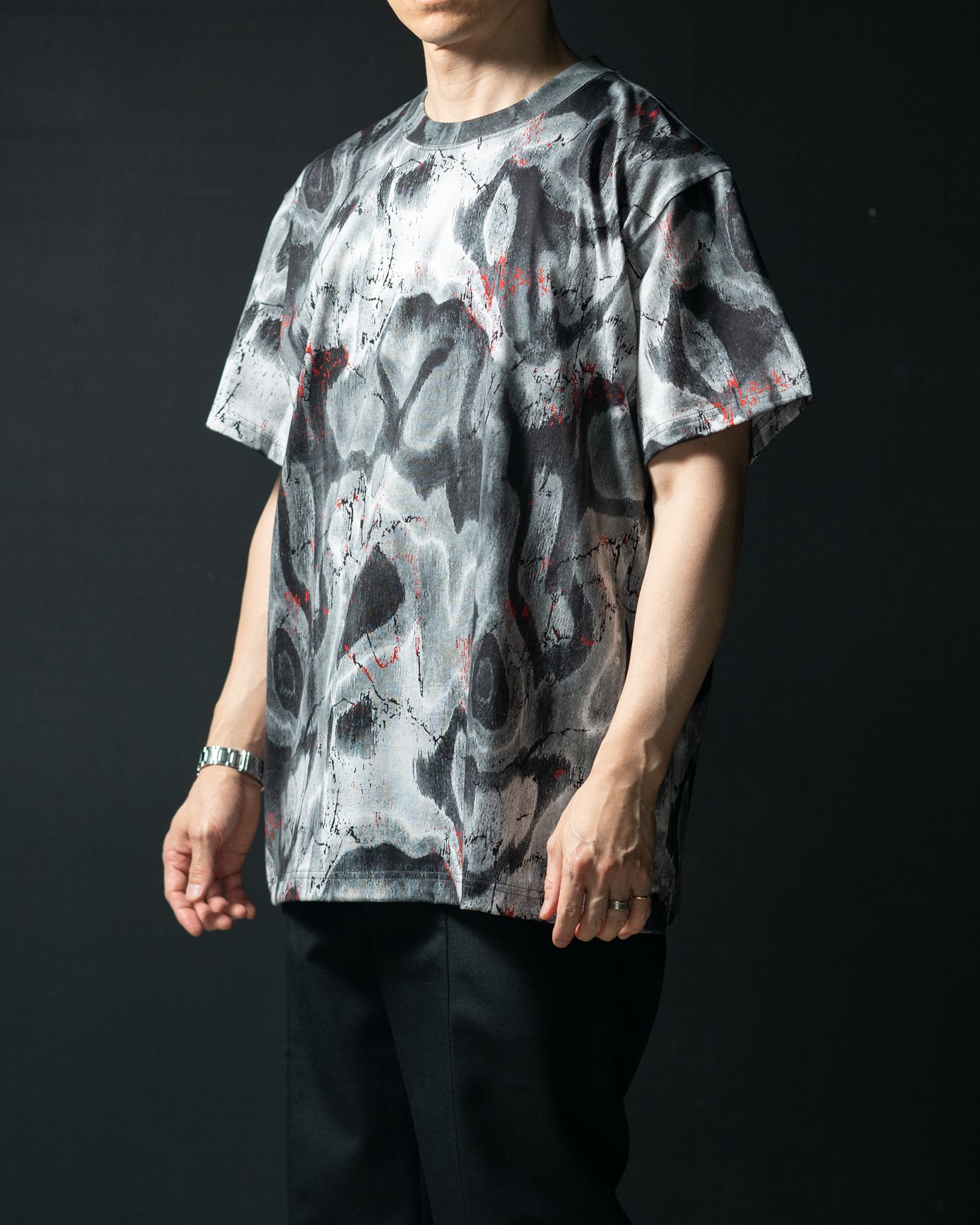 JOHNLAWRENCESULLIVAN - 【ラスト1点（XL）】PRINTED JERSEY OVERSIZED