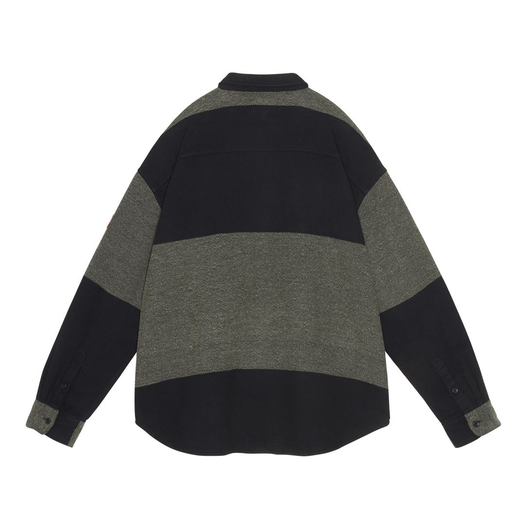 Stripe Flannel Big Shirt Khaki