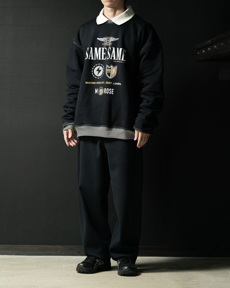 身長168cm 体重55kg 着用サイズM  ポロ襟が付いた二重構造のスウェットです。M: 100% COTTON, L: 100% COTTON, I: 100% RPET