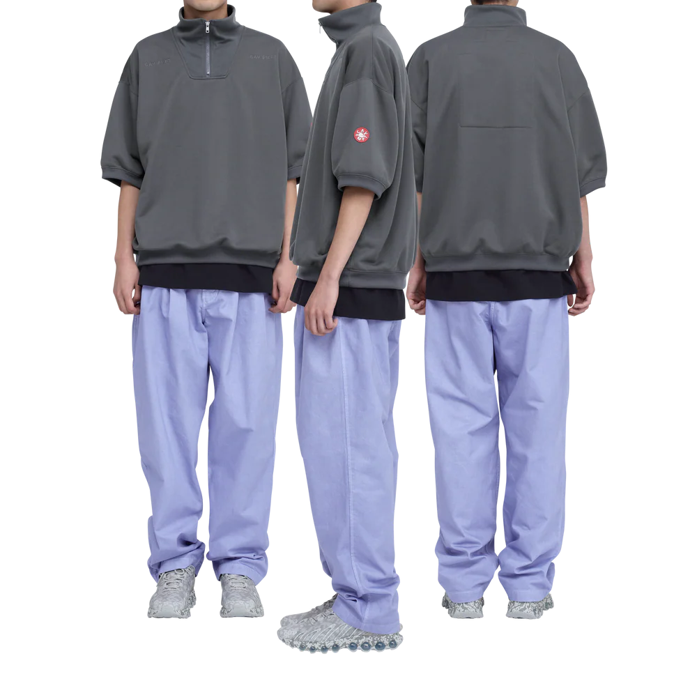 PE Jersey Short Sleeve Half Zip Charcoal