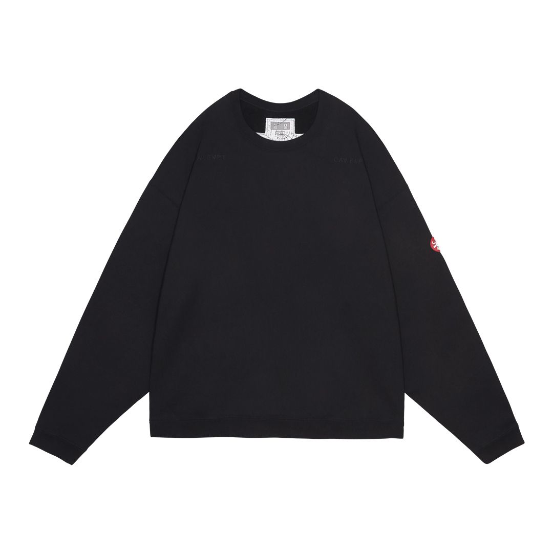 Solid Loose Crew Neck Black