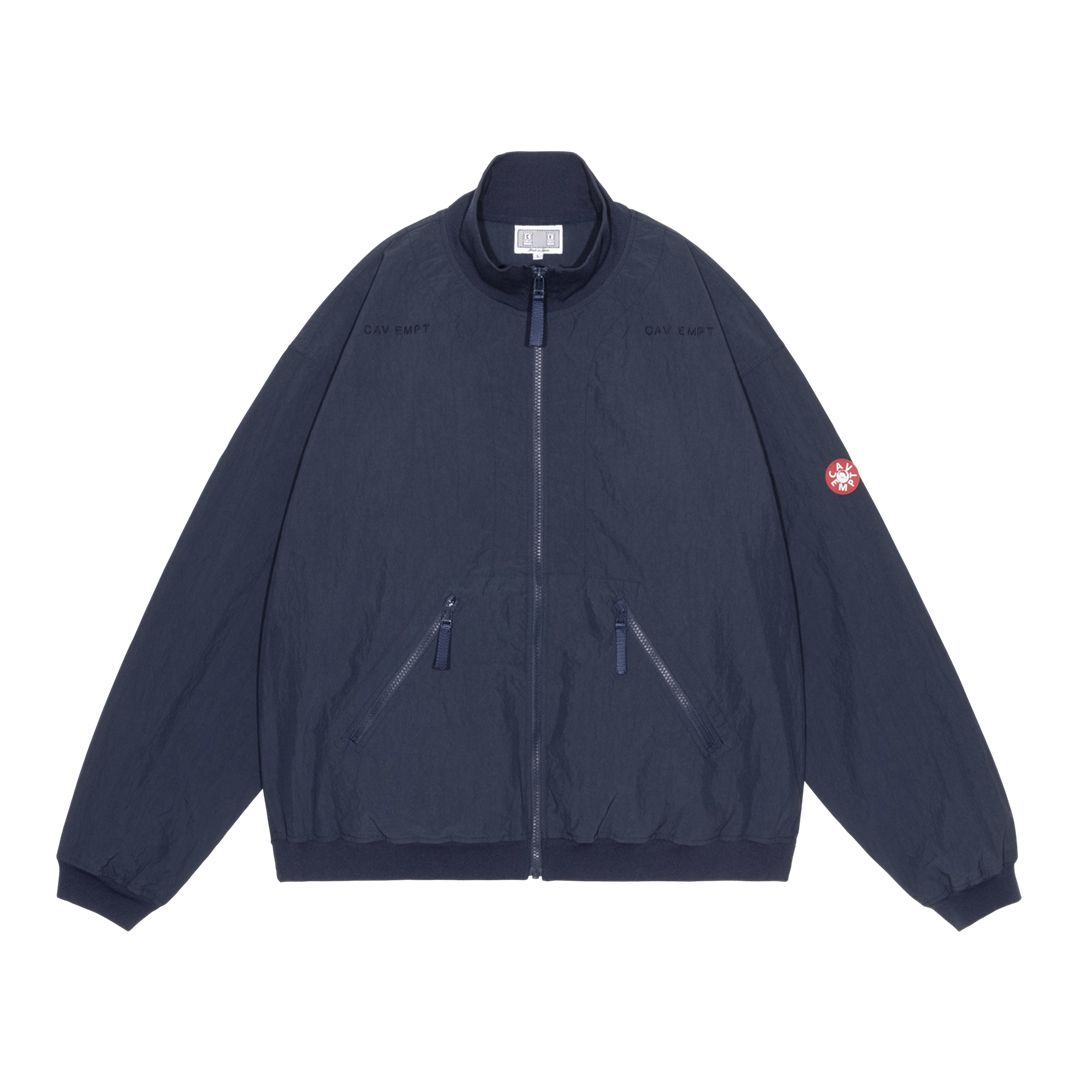 Rib Collar Nylon Zip Up