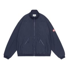 Rib Collar Nylon Zip Up