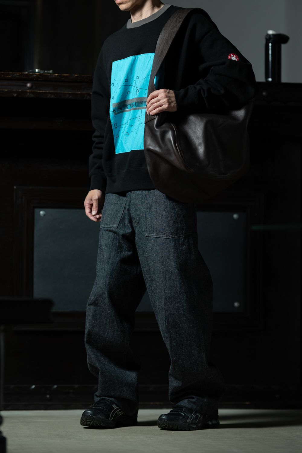 C.E AS MCCO Crew Neck × T.T M-35 Denim — グラフィックとワークデニムが交差するインダストリアルスタイル