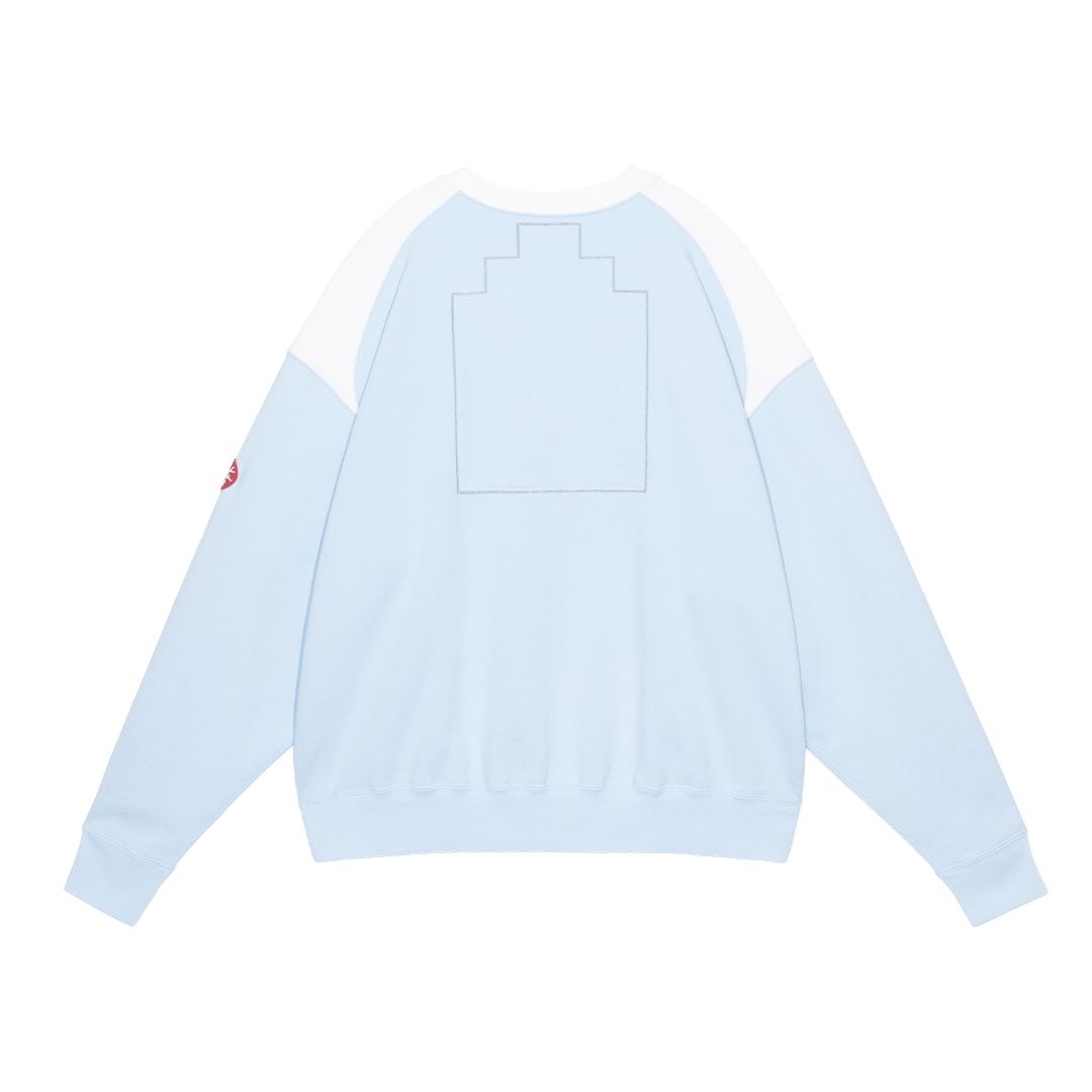 Panel Shoulder Crew Neck Blue