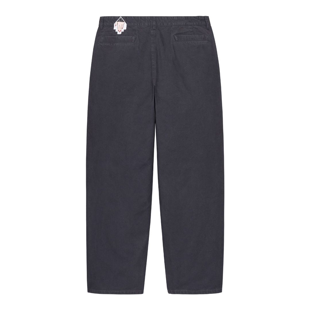 Washed Cotton Canvas One Tuck Pants