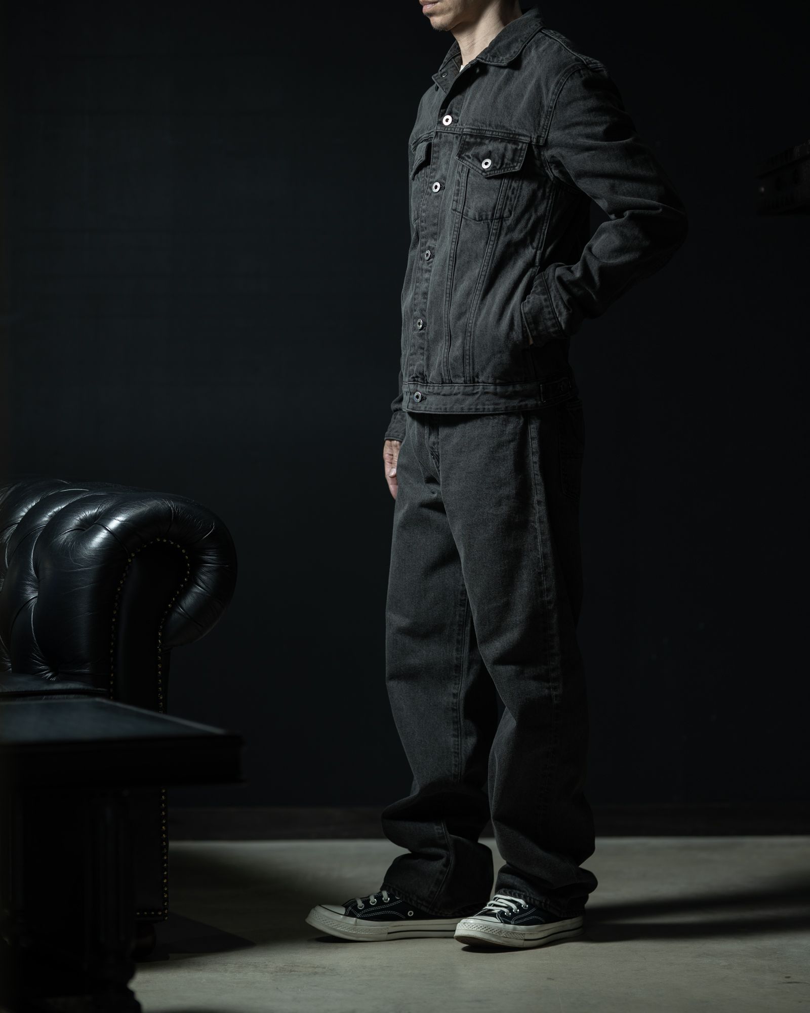 261-02007 Denim Jacket Chacoal