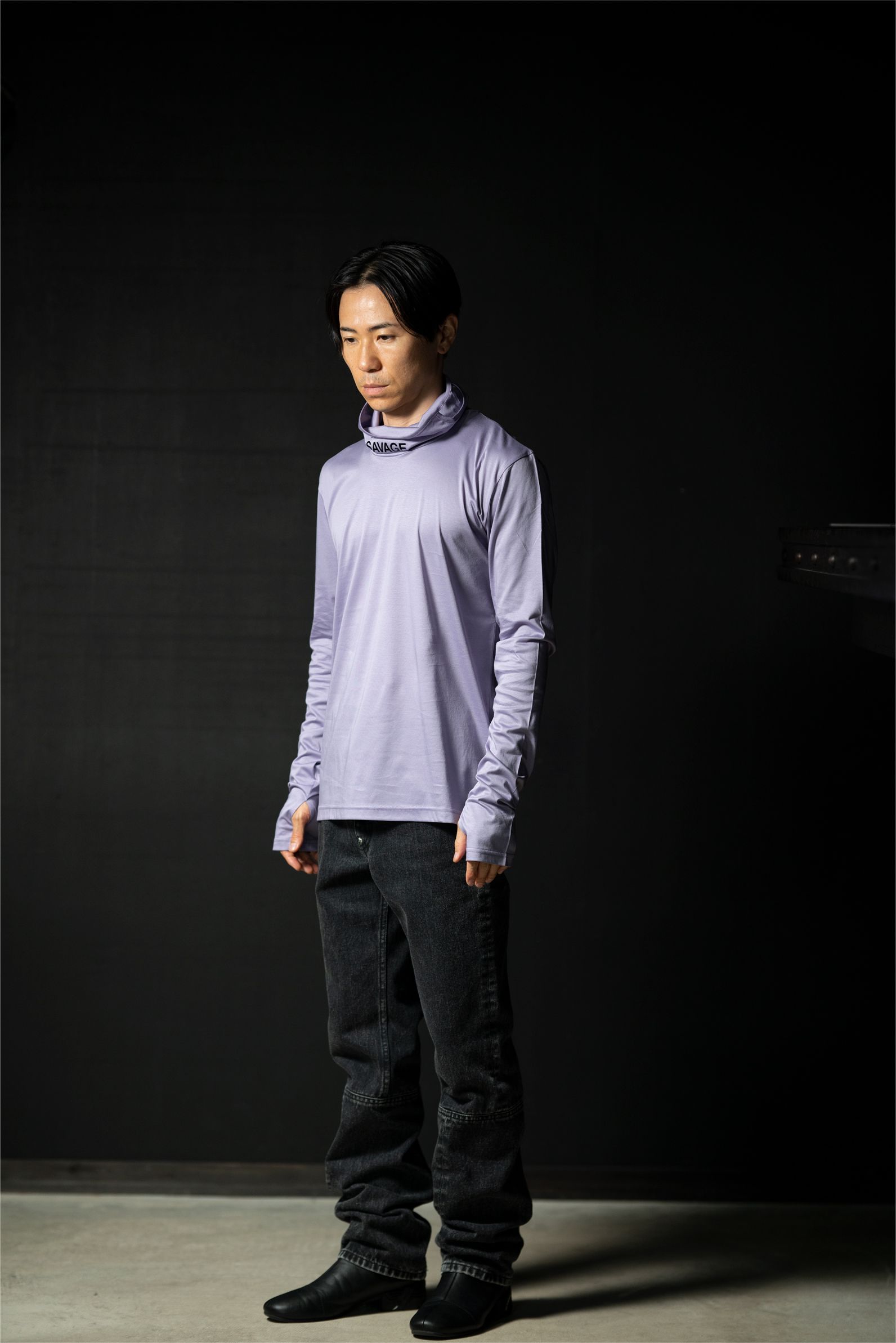 JOHNLAWRENCESULLIVAN - 【ラスト1点（M）】PRINT EARHOOK HI-NECK TOP