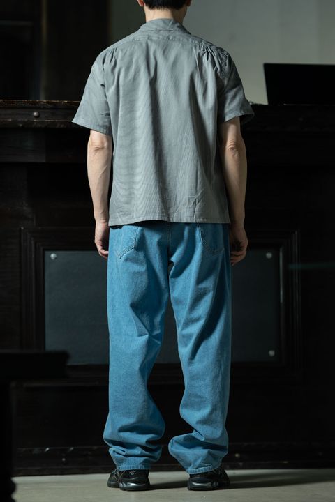 Akitasugi Blue × Washed Indigo — T.T Lot.113 Open Collar Shirt × C.E 1992 WASHED NEP DENIM