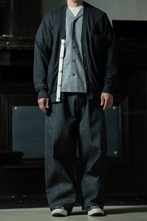 Akitasugi Blue × 1920's Indigo — T.T Lot.113 Open Collar Shirt × Lot.704 Denim Trousers