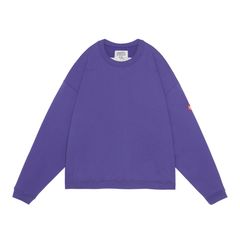 Solid Loose Crew Neck Purple