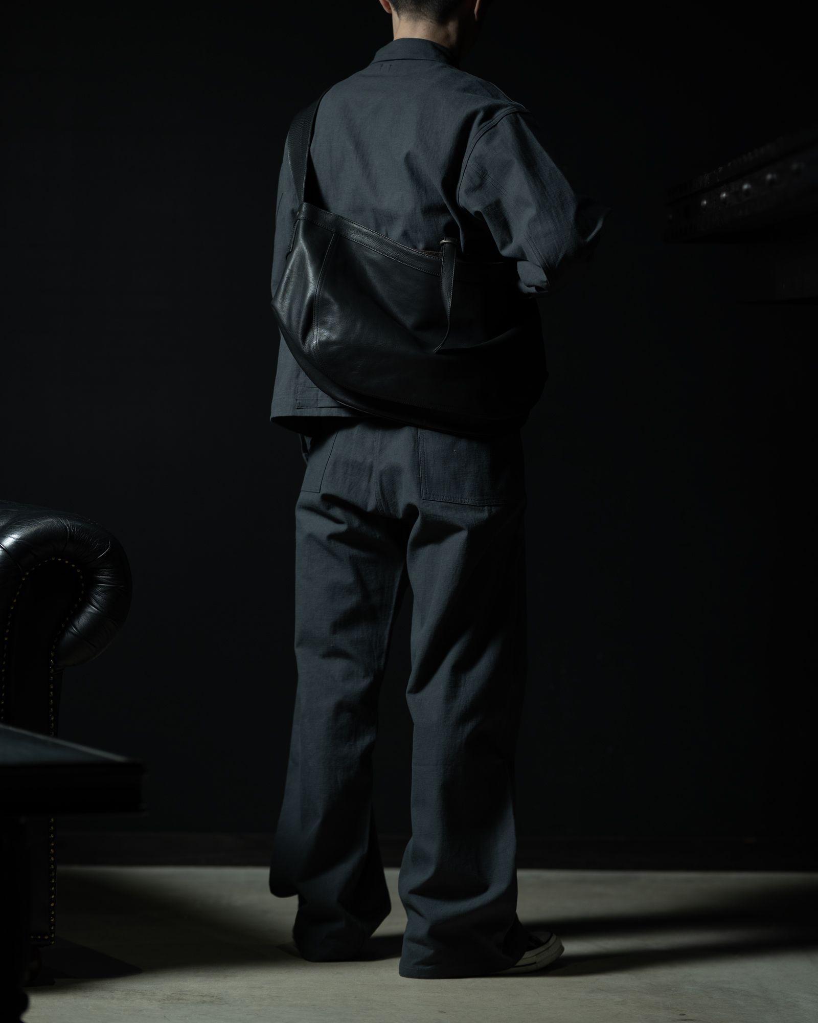 Lot.004 Newsboy Bag Horse Leather Black - TAIGA TAKAHASHI