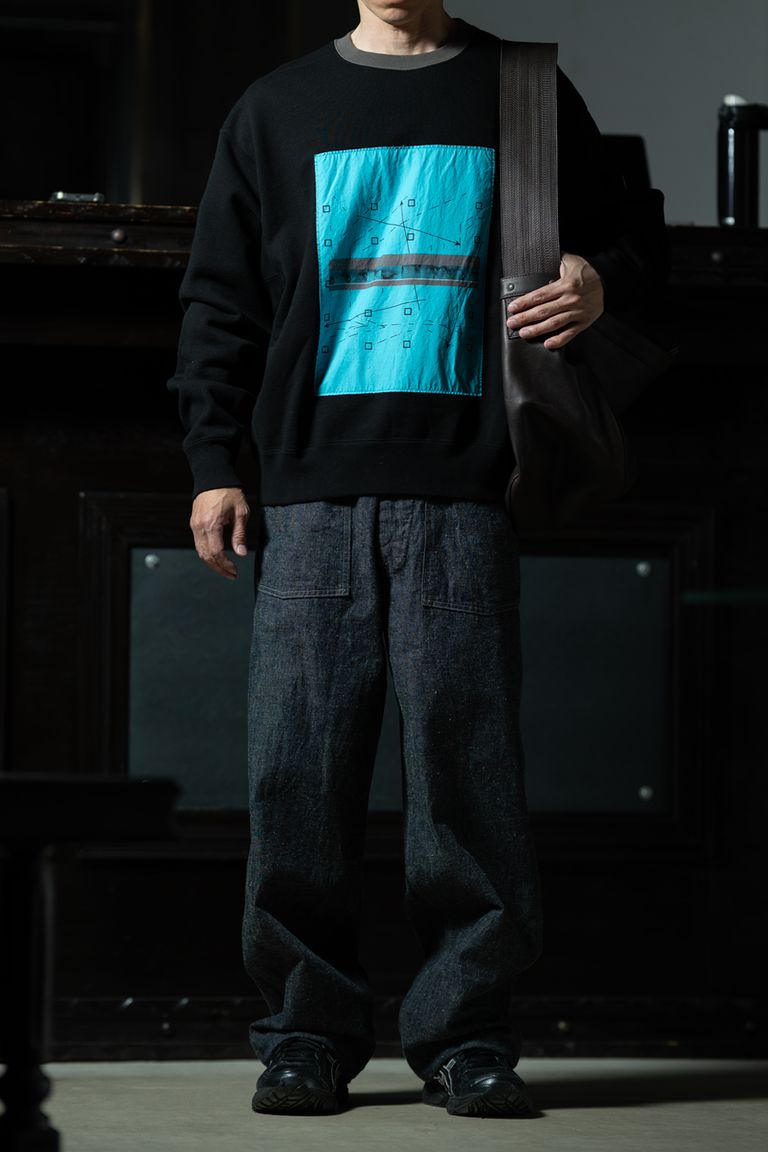C.E AS MCCO Crew Neck × T.T M-35 Denim — グラフィックとワークデニムが交差するインダストリアルスタイル
