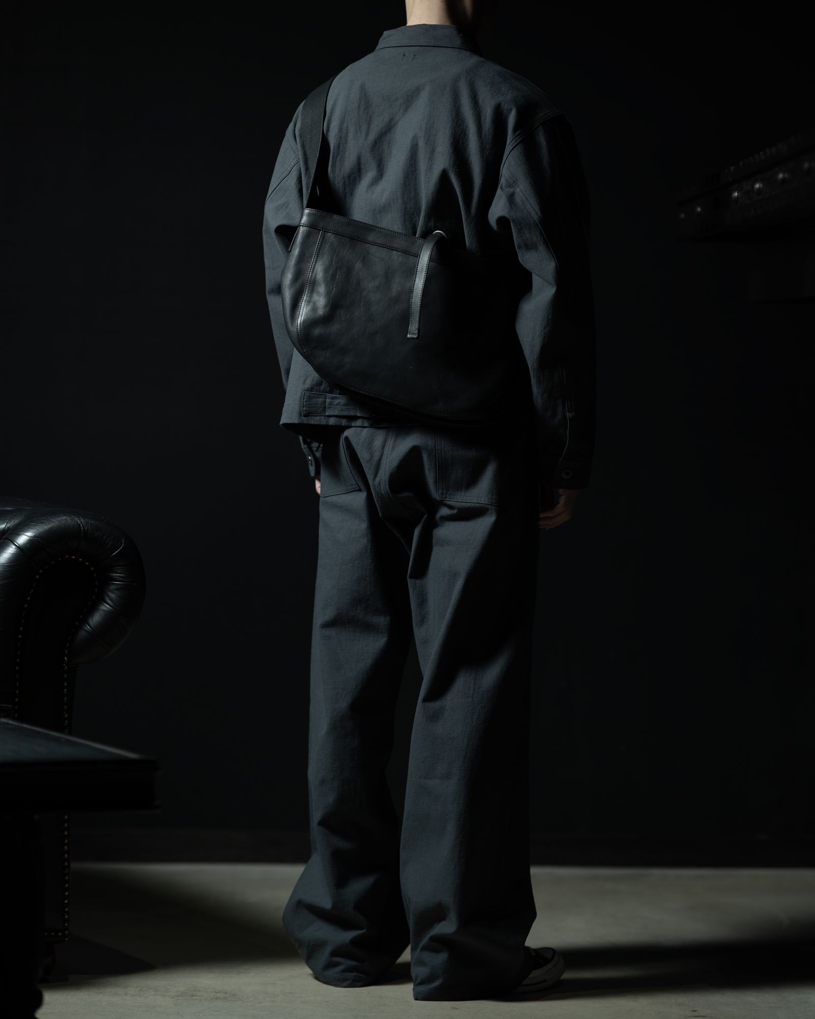 Lot.018 Newsboy Bag Horse Leather Small Black - TAIGA TAKAHASHI