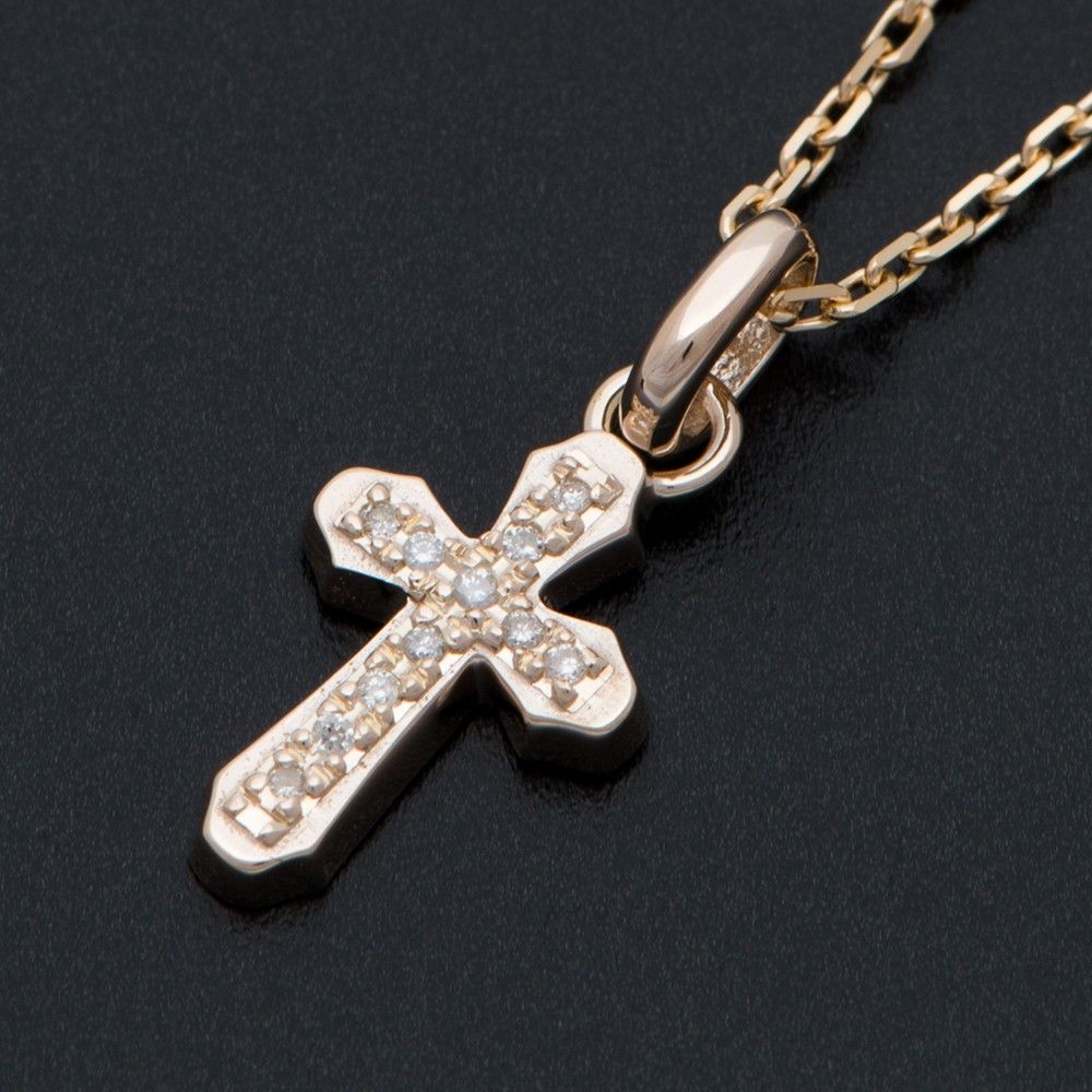 Sympathy of Soul - Smooth Cross Pendant - K10 Yellow Gold with/Diamond  スムースクロスペンダント K10イエローゴールド w/ダイヤモンド Safari8月号掲載 | ALTERFATE