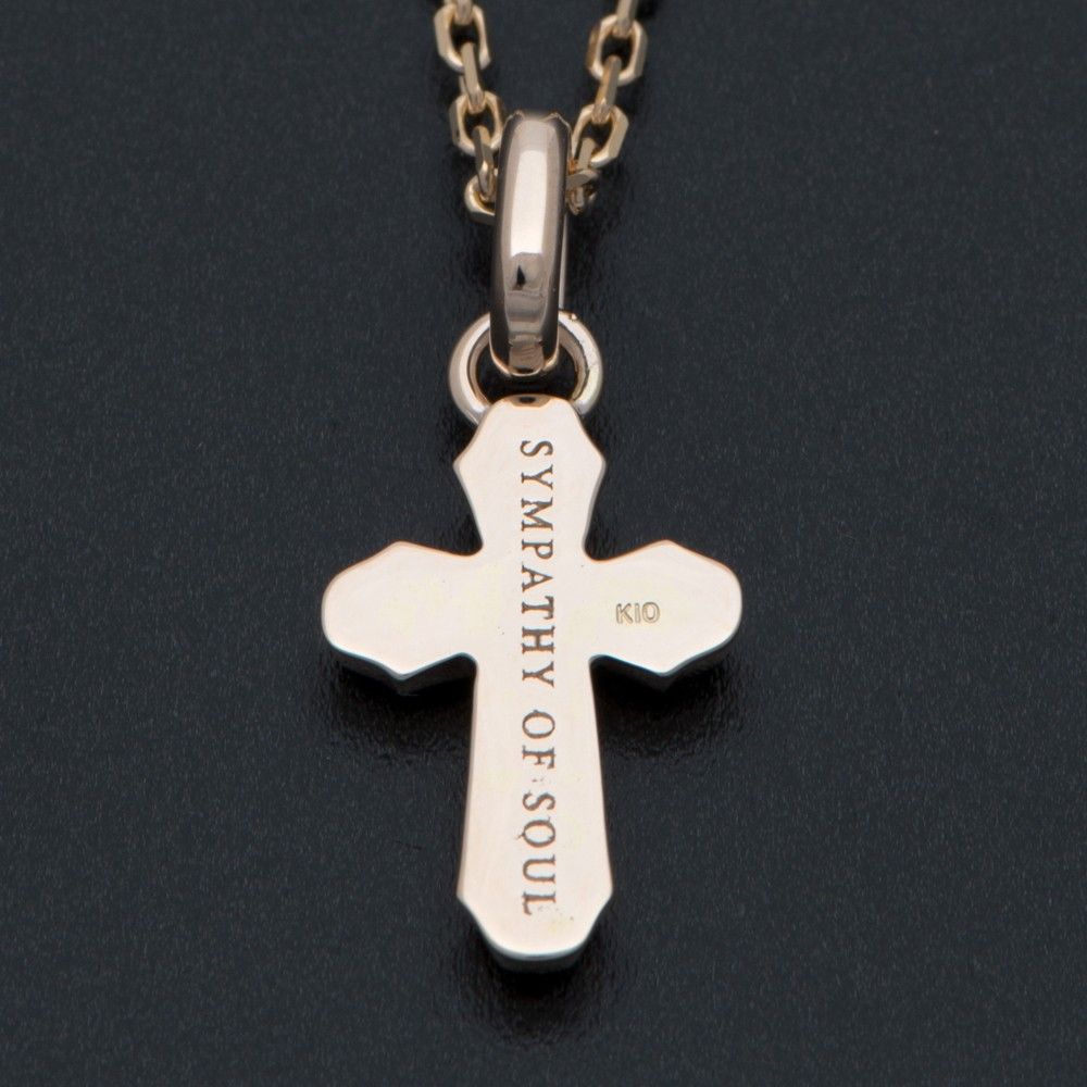 Sympathy of Soul - Smooth Cross Pendant - K10 Yellow Gold with