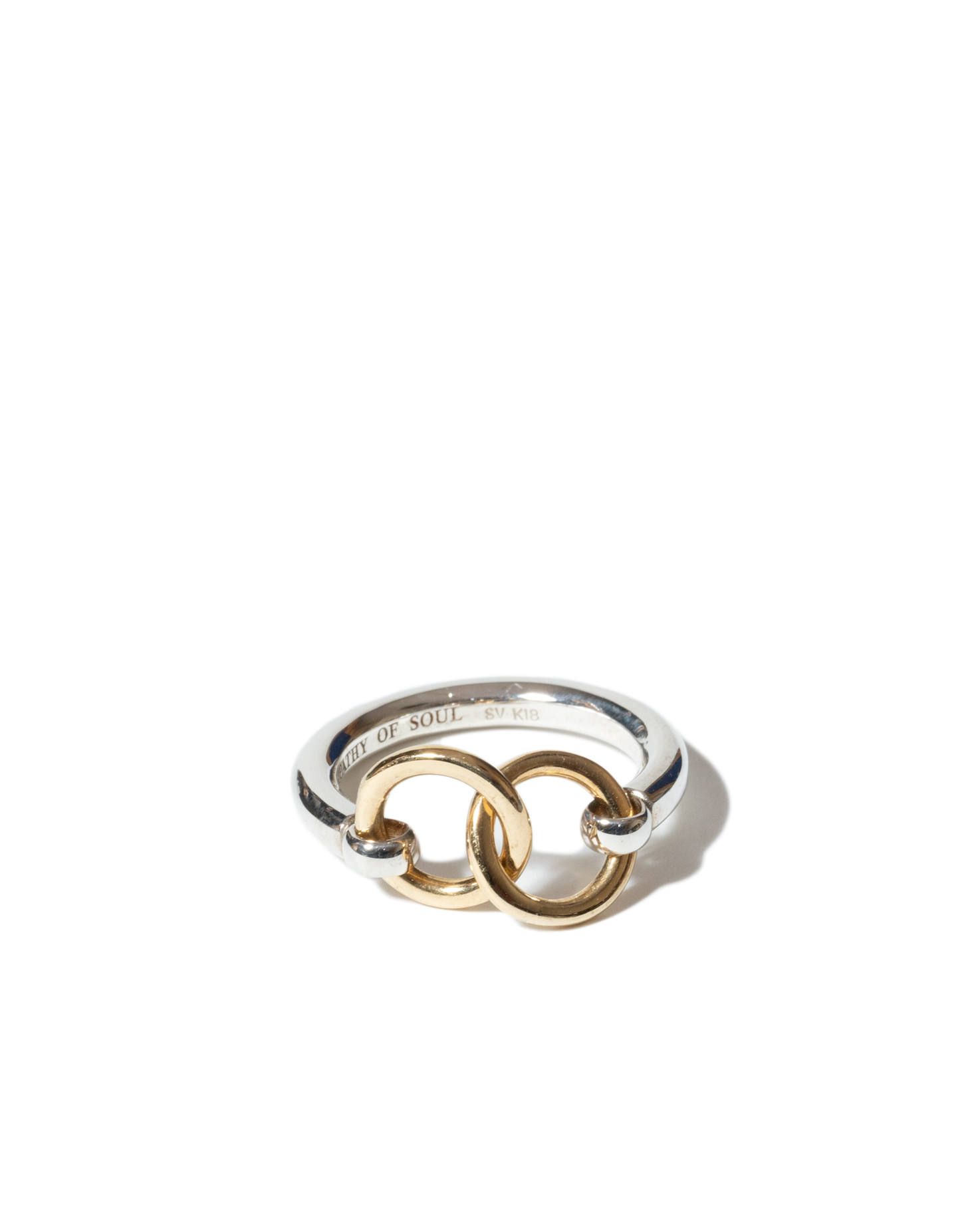 Sympathy of Soul - Unity Double Ring Silver K18 Yellow Gold ...
