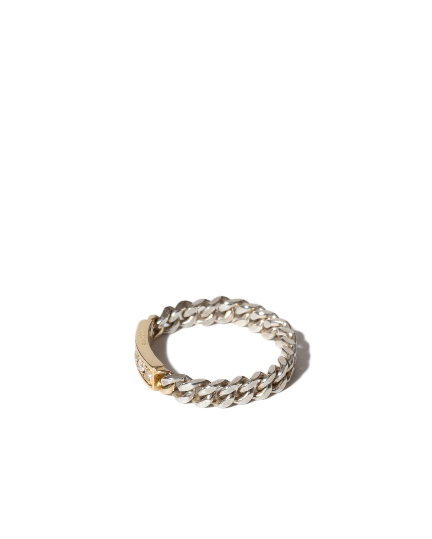 Sympathy of Soul - ID Chain Ring - Silver×K18Yellow Gold w/Diamond