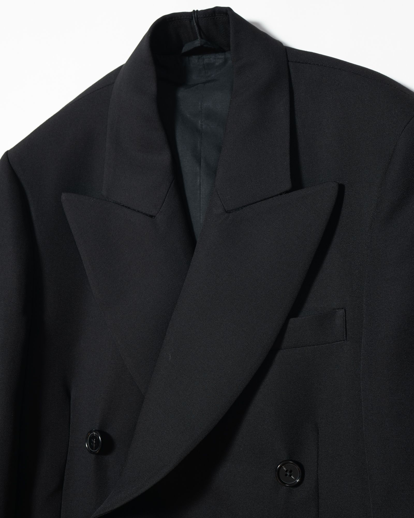 Double breasted blazer with peacock lapel
