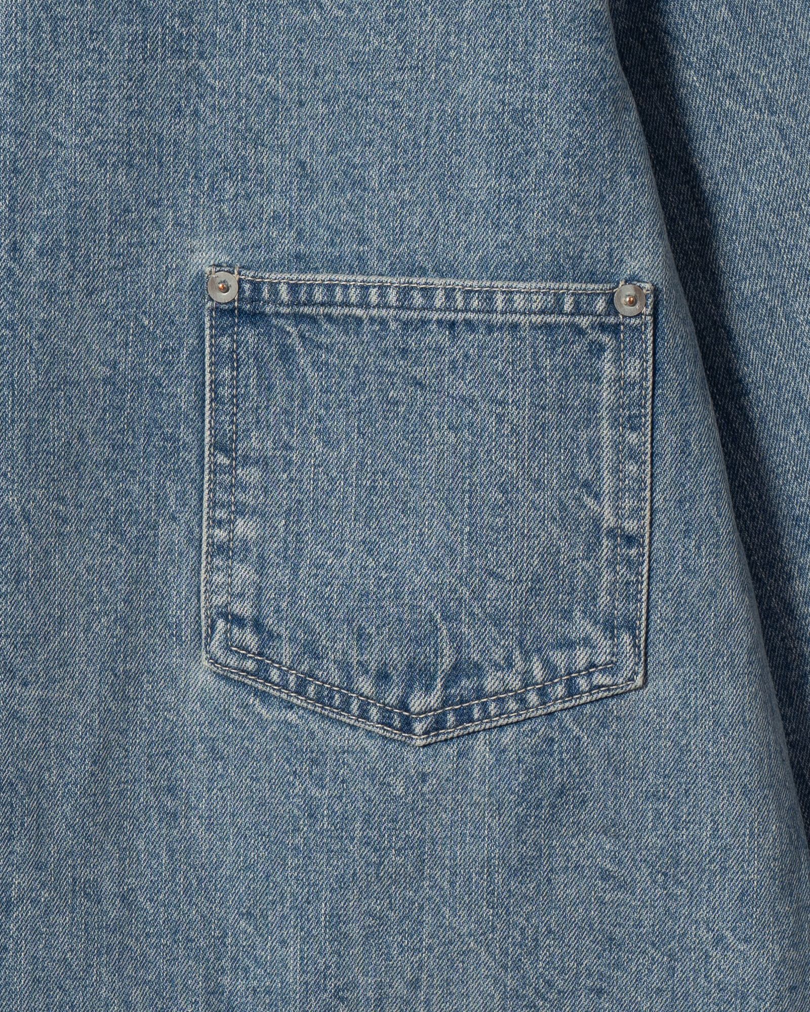 253-04001 Denim Pull Over Jacket #01 Indigo Washed