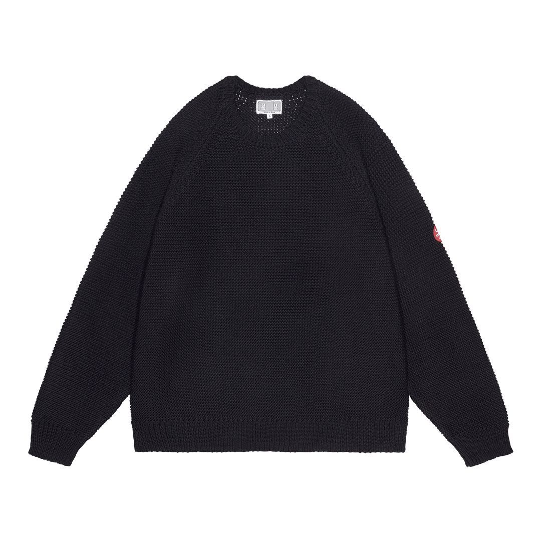 Raglan Sleeve Cotton Knit Black
