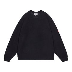 Raglan Sleeve Cotton Knit Black