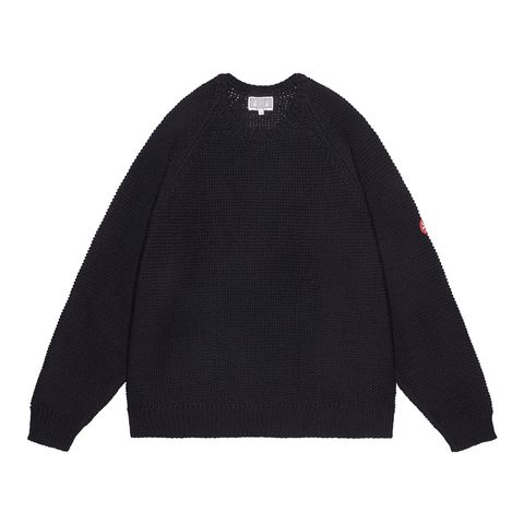 【ラスト1点（XL）】Raglan Sleeve Cotton Knit Black