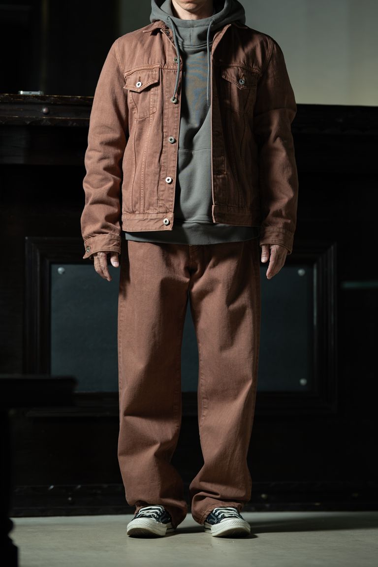 Earth Dye — YOUTH OF THE WATER × C.E Styling  柿渋で上下を固め、グレーで割る