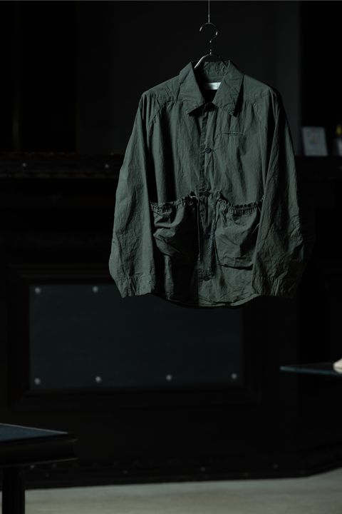 amachi.　Fabric Forming Field Jacket Green Gray