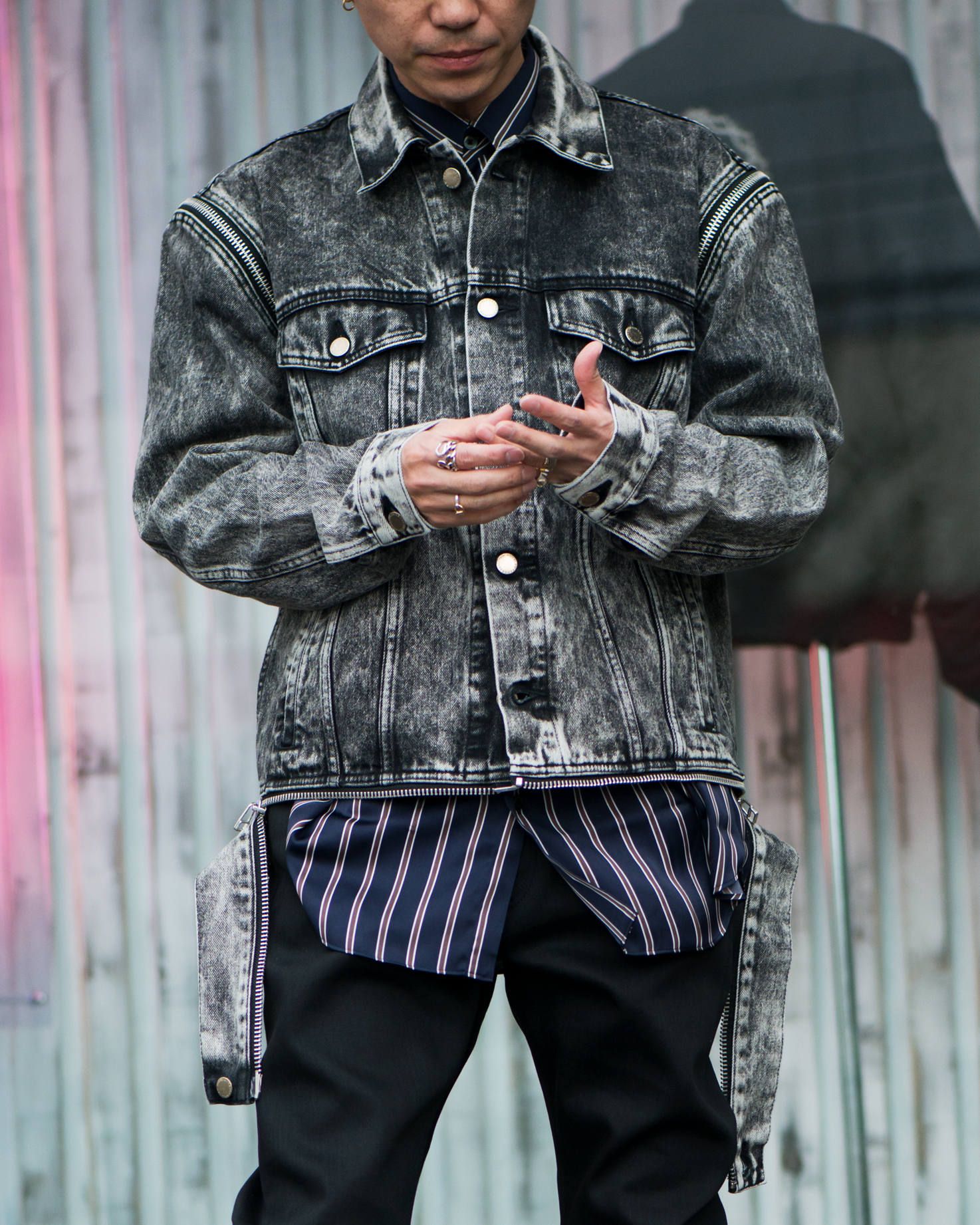 【正規品】Sacai 20SS デニムジャケット　綾野剛さん着用 sacai】20SS レイヤードデニムジャケット 綾野剛着用