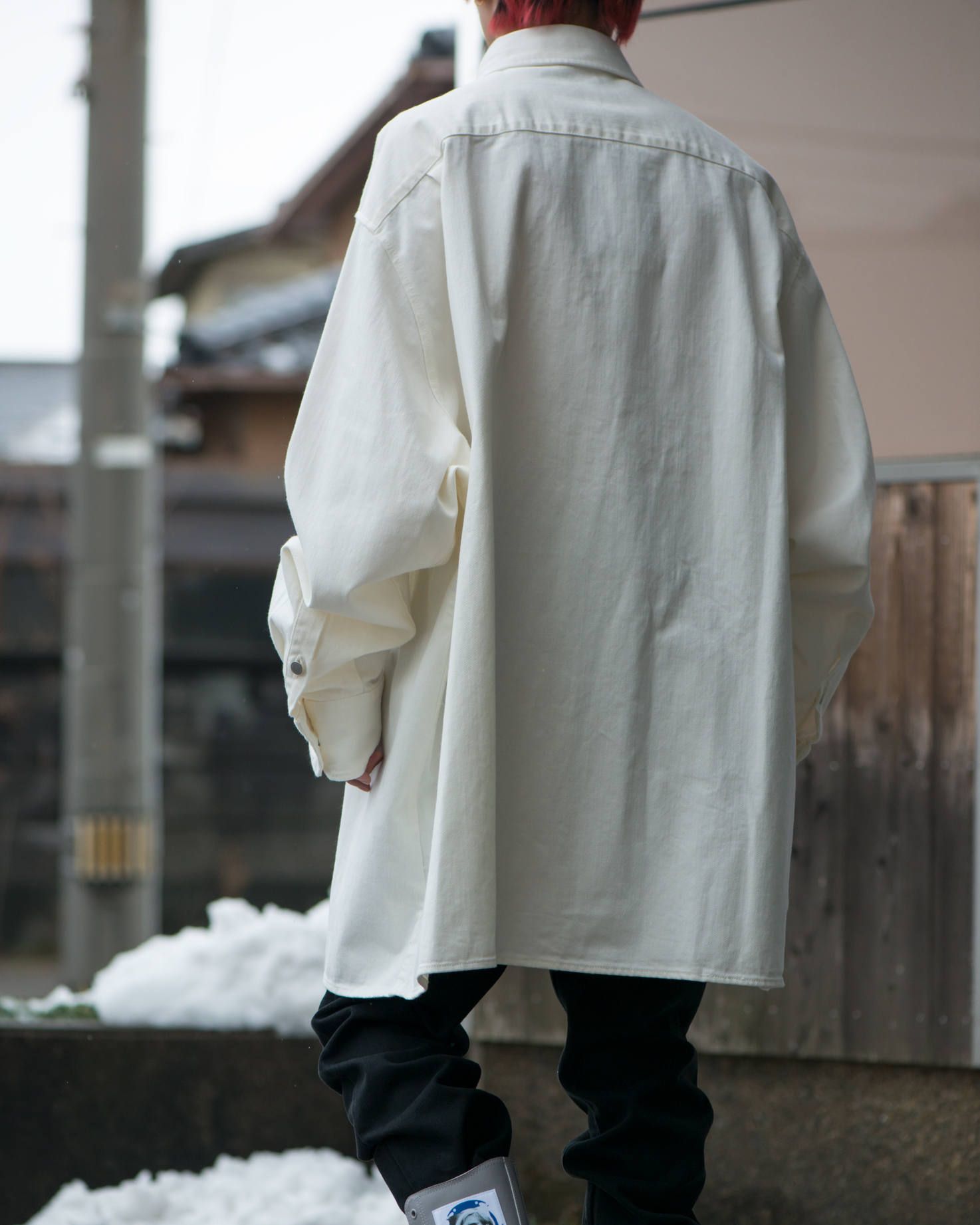 RAF SIMONS Big fit shirt with two patches White | 887 | ALTERFATE