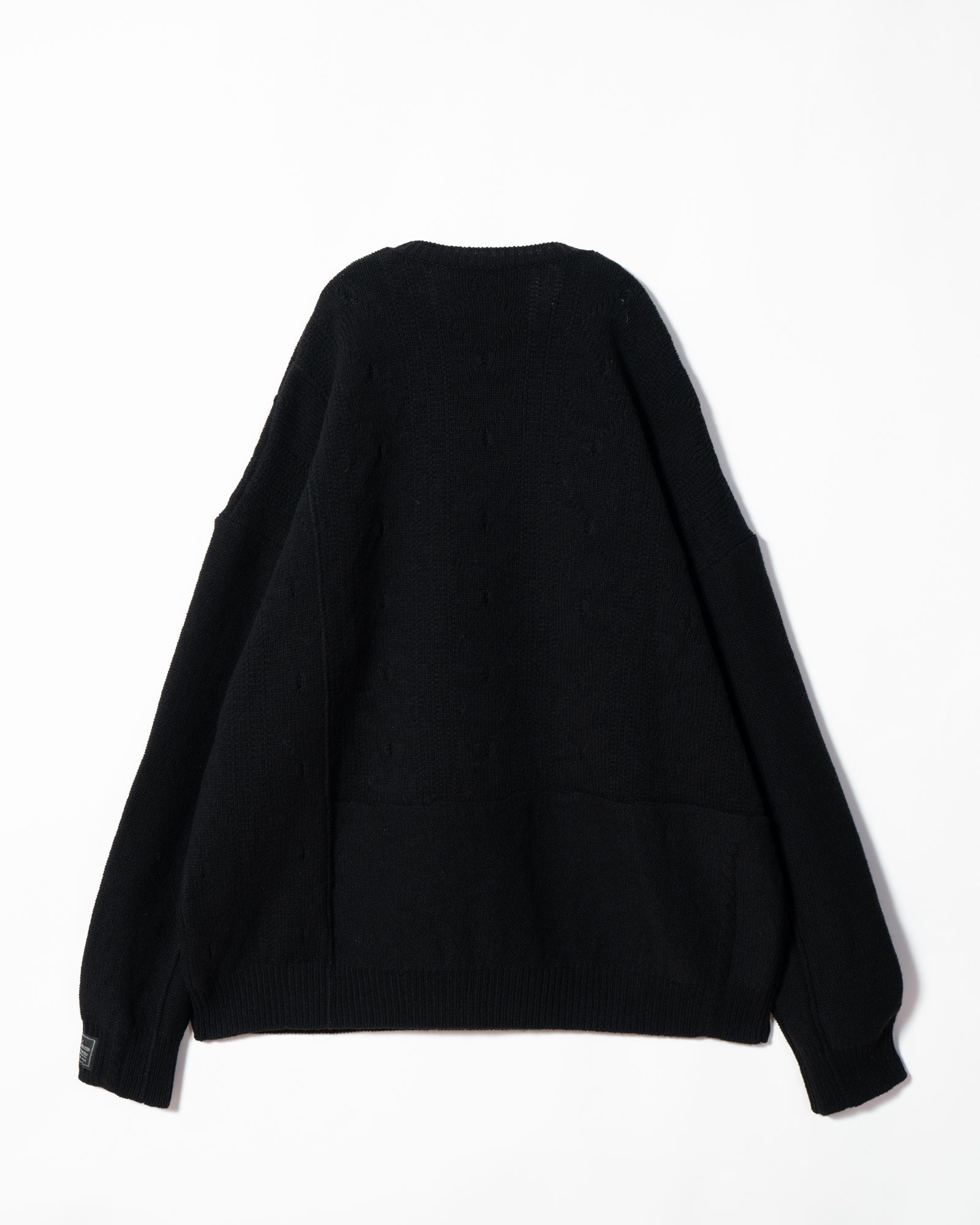 RAF SIMONS - Loose fit braid relief roundneck sweater printed