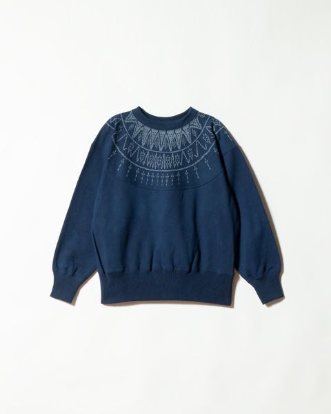 Lot. 624 NORDIC PATTERN SWEATSHIRT INDIGO - TAIGA TAKAHASHI