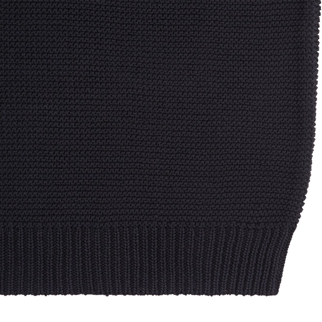Raglan Sleeve Cotton Knit Black