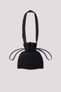 Strata Drawstring Gusset Bag - Black
