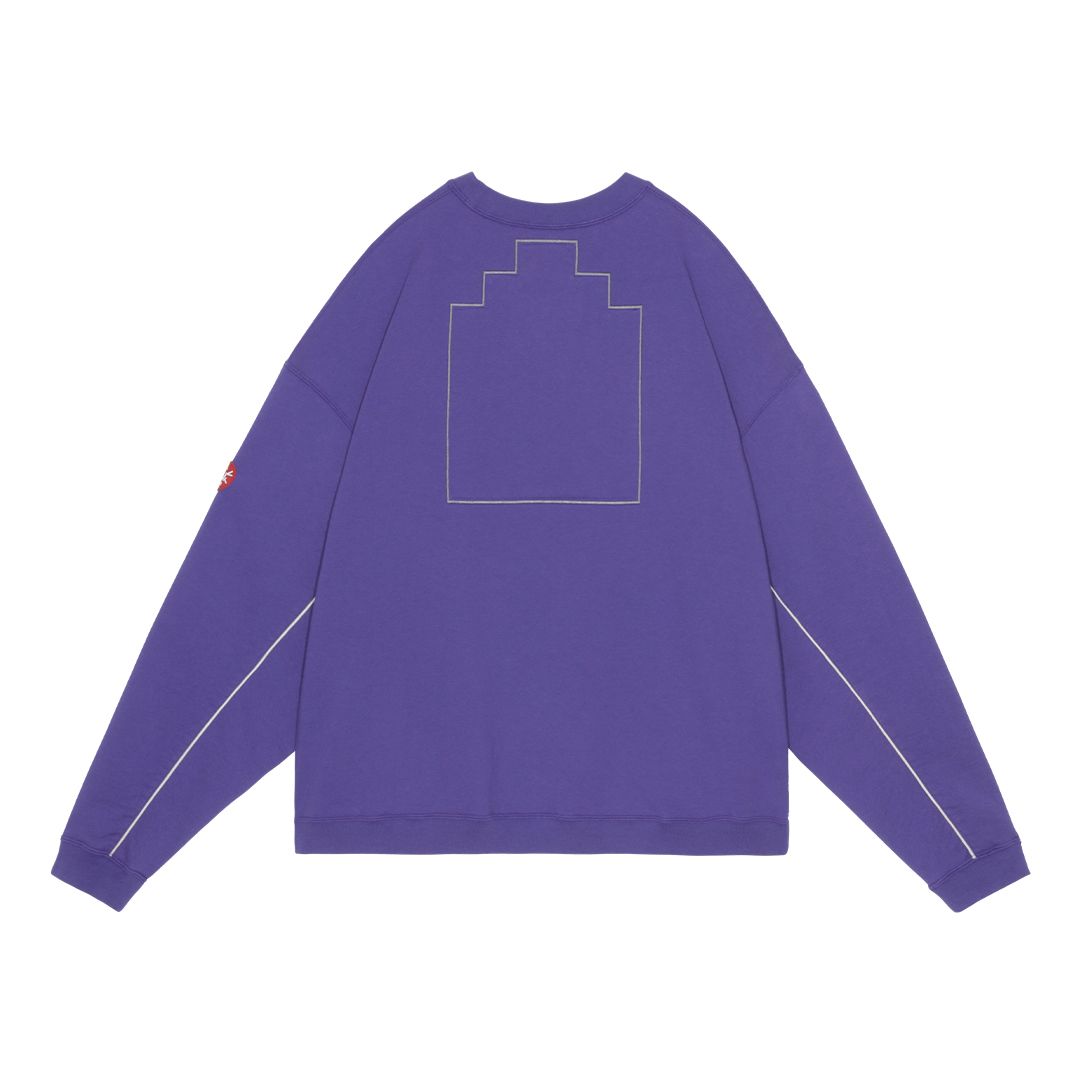 Solid Loose Crew Neck Purple